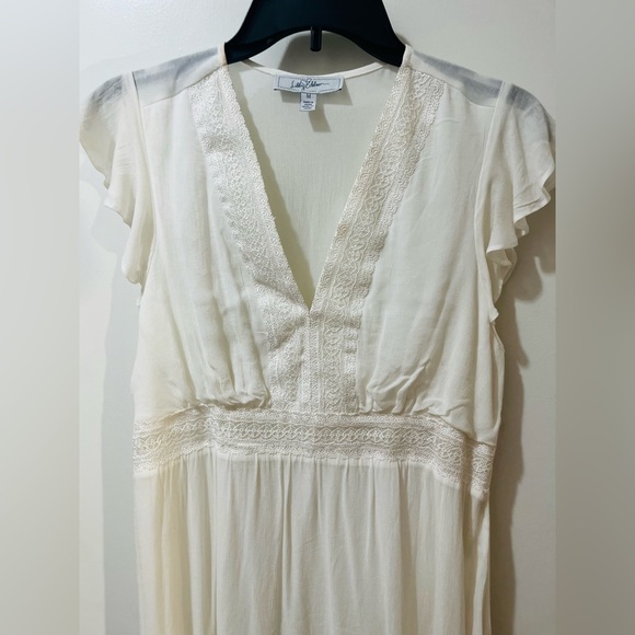 White Cream Sheer Dress with Inner Shell Size Medium - Picture 10 of 12